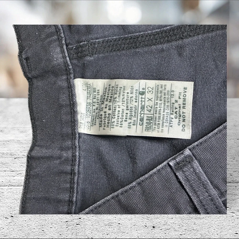 Carhartt Cargo Pants Mens 42x32 Black FR Flame Resistant FRB240-BLK Workwear